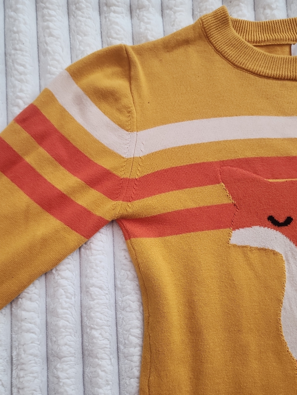 Oxknit Mustard Fox Crewneck Sweater - Picture 3 of 4